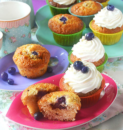 Muffins aux myrtilles avec Vinaigre Balsamique de Modène IGP