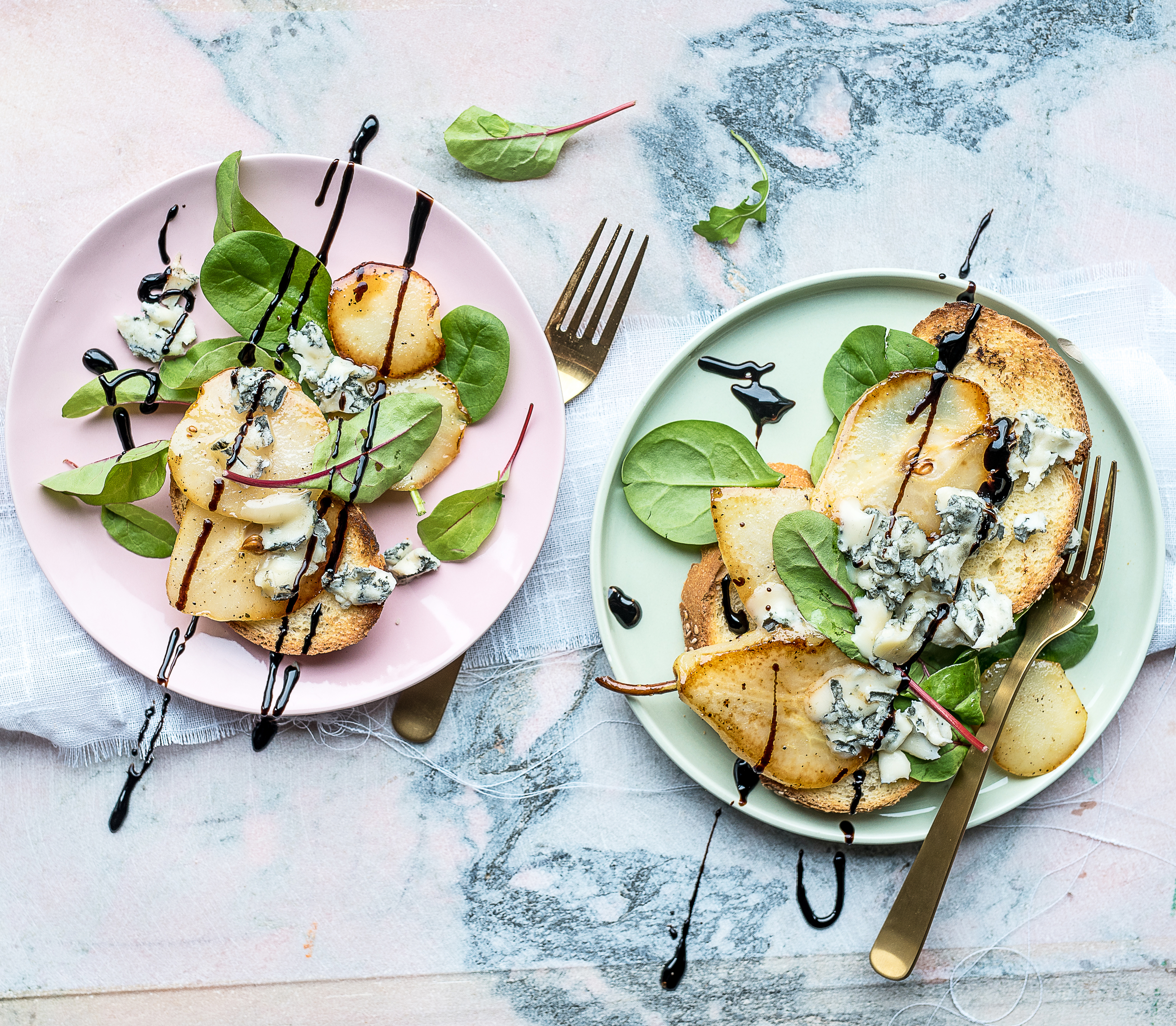 Fromage, poire caramélisée et Vinaigre Balsamique de Modène IGP