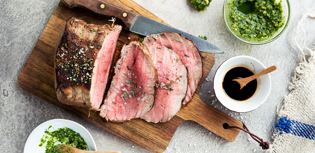 Roastbeef “English-Style” mit grüner Walnuss-Sauce