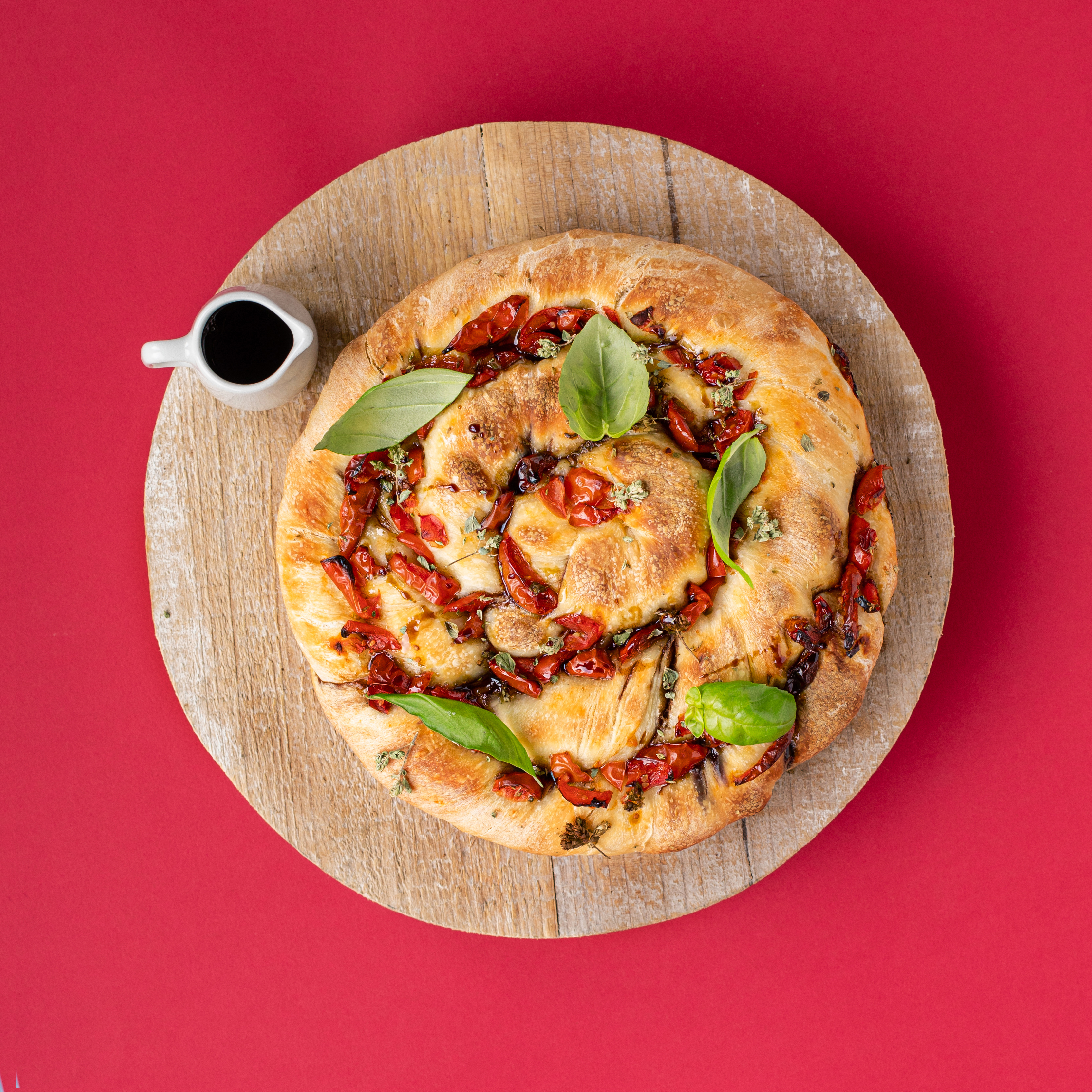 Cherry tomatoes and basil focaccia with Balsamic Vinegar of Modena PGI