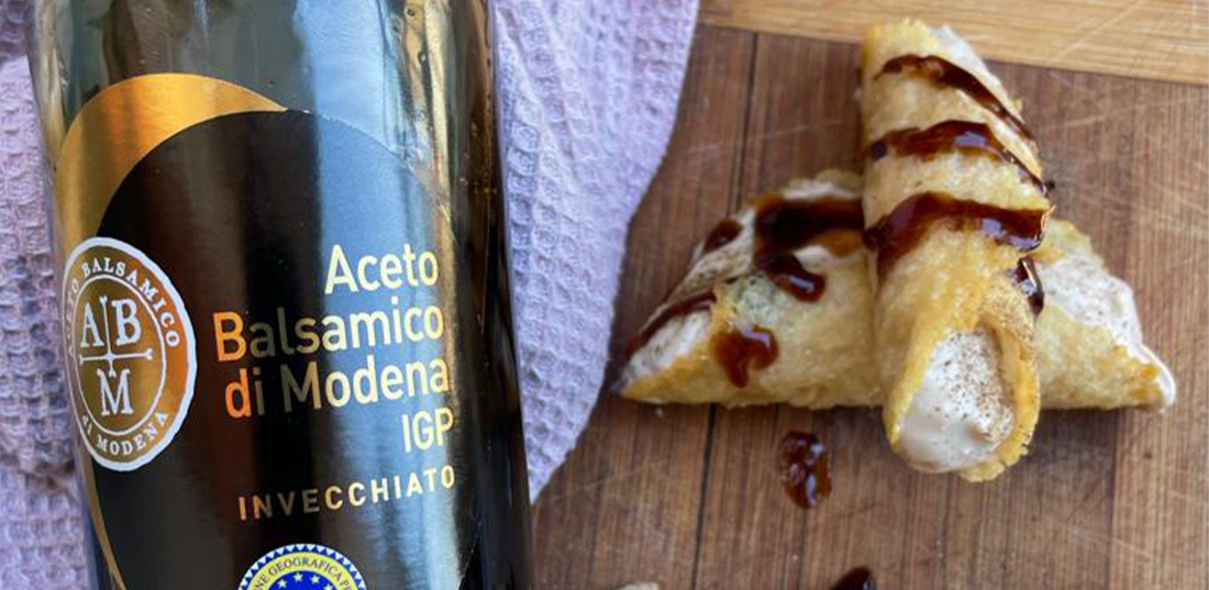 Cannoli salati con mousse di ricotta e riduzione all’Aceto Balsamico di Modena IGP