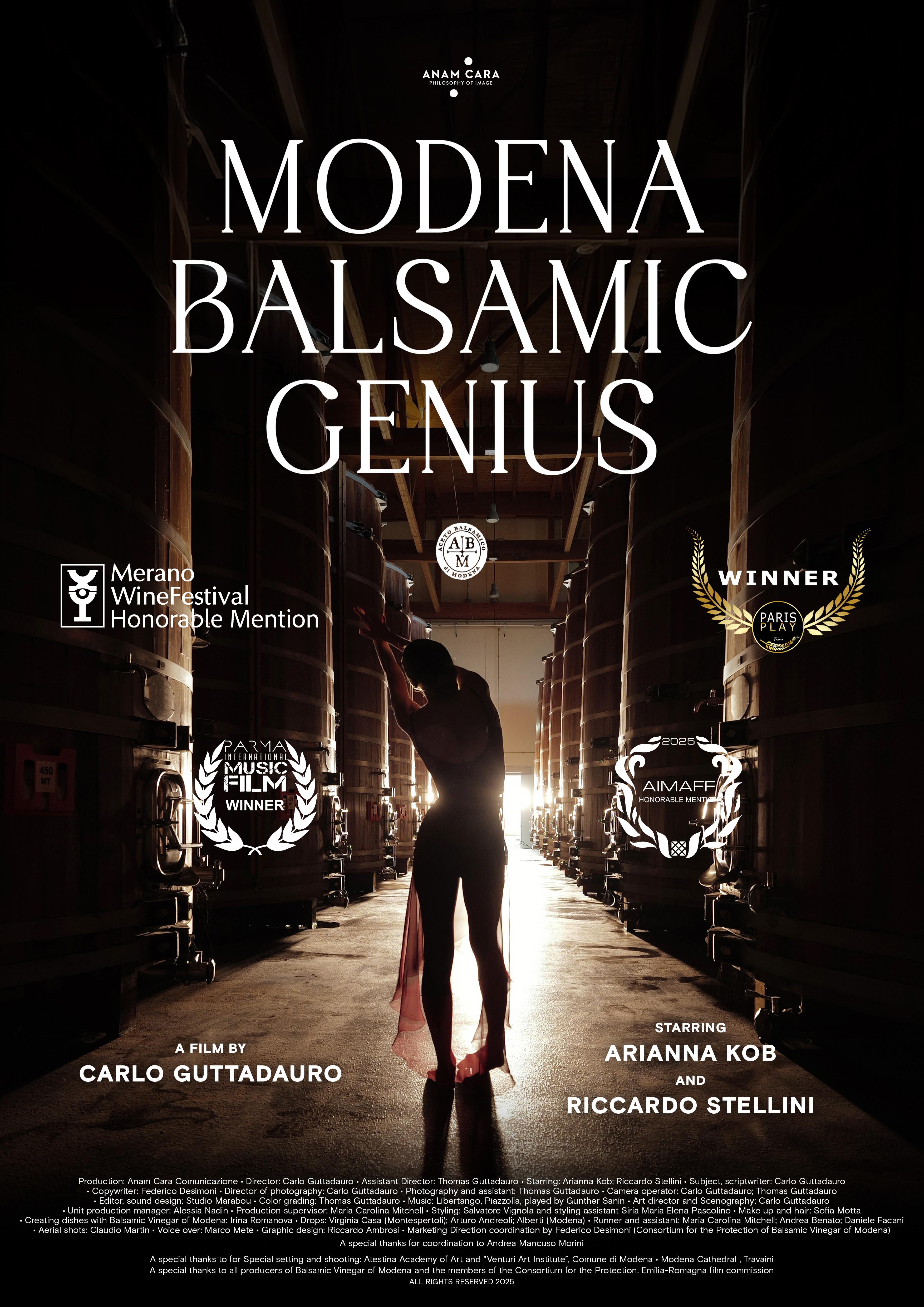 Il cortometraggio “Modena Balsamic Genius” premiato al Paris Play Film Festival