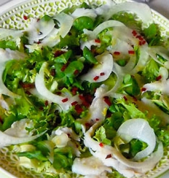 Carpaccio de bacalao con Vinagre Balsámico de Módena IGP