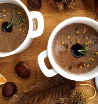 Minestra di castagne al profumo di mandarino e Aceto Balsamico di Modena IGP