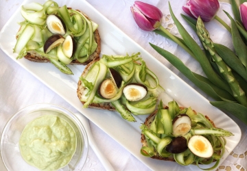 Bruschette con asparagi e uova di quaglia all’Aceto Balsamico di Modena IGP