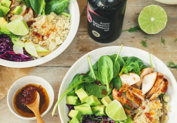 Buddha bowl au poulet mariné et Vinaigre Balsamique de Modène IGP