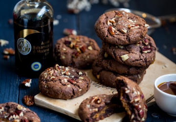 Cookies noix de pécan, coeur moelleux au caramel d’érable et Vinaigre Balsamique de Modène IGP