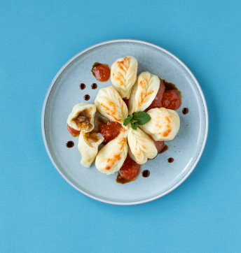 Culurgiones di pecorino misto, limone e Aceto Balsamico di Modena IGP