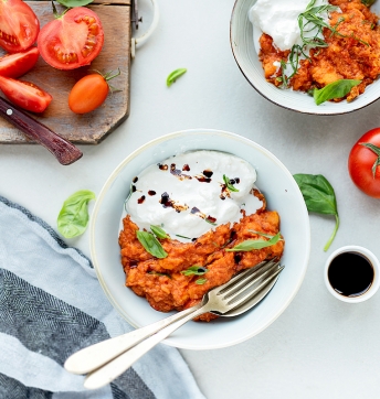 Pappa al pomodoro all’Aceto Balsamico di Modena IGP, burrata e basilico fresco