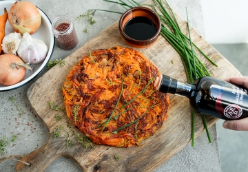 Tortilla di patate dolci, cipolla e emmentaler all’Aceto Balsamico di Modena IGP