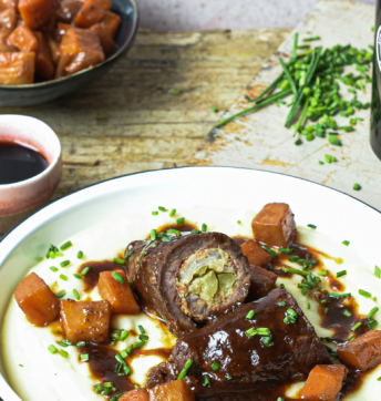 Rouladen mit Aceto Balsamico di Modena-Sauce und Kartoffelpüree