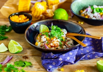 Ceviche de lieu noir à la mangue et lait de coco au Vinaigre Balsamique de Modène IGP