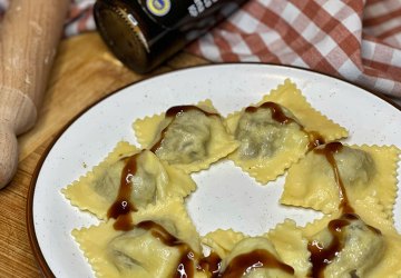 Ravioli di porcini con riduzione di Aceto Balsamico di Modena IGP