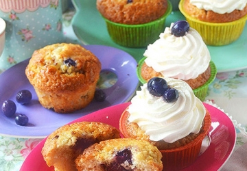 Muffins aux myrtilles avec Vinaigre Balsamique de Modène IGP