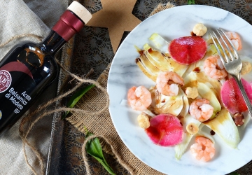 Salade de fenouil, crevettes et Vinaigre Balsamique de Modène IGP