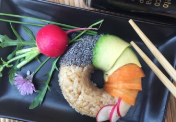 Vegetarian Sushi donuts with Balsamic Vinegar of Modena PGI