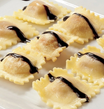 Triptyque de won ton au Vinaigre Balsamique de Modène (Aceto Balsamico di Modena IGP)